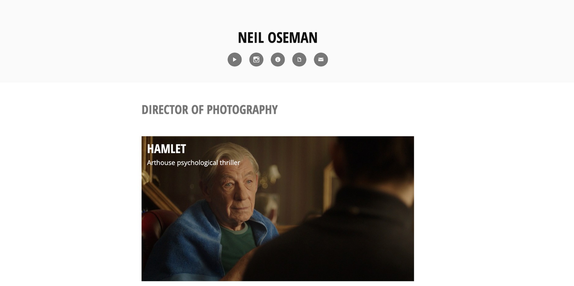 Neil Oseman: Cinematographer
