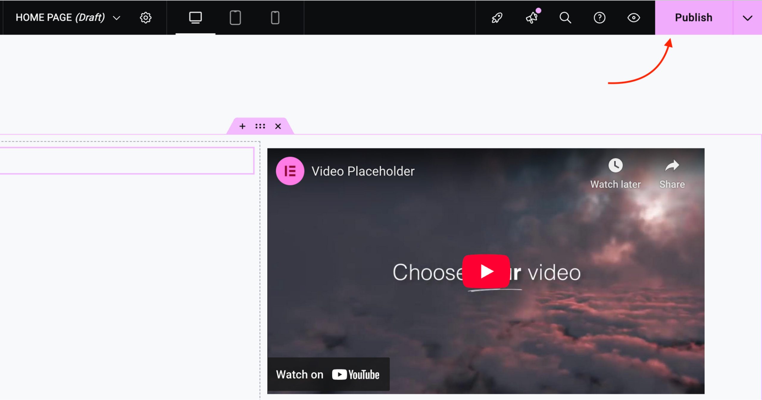 click the Publish button