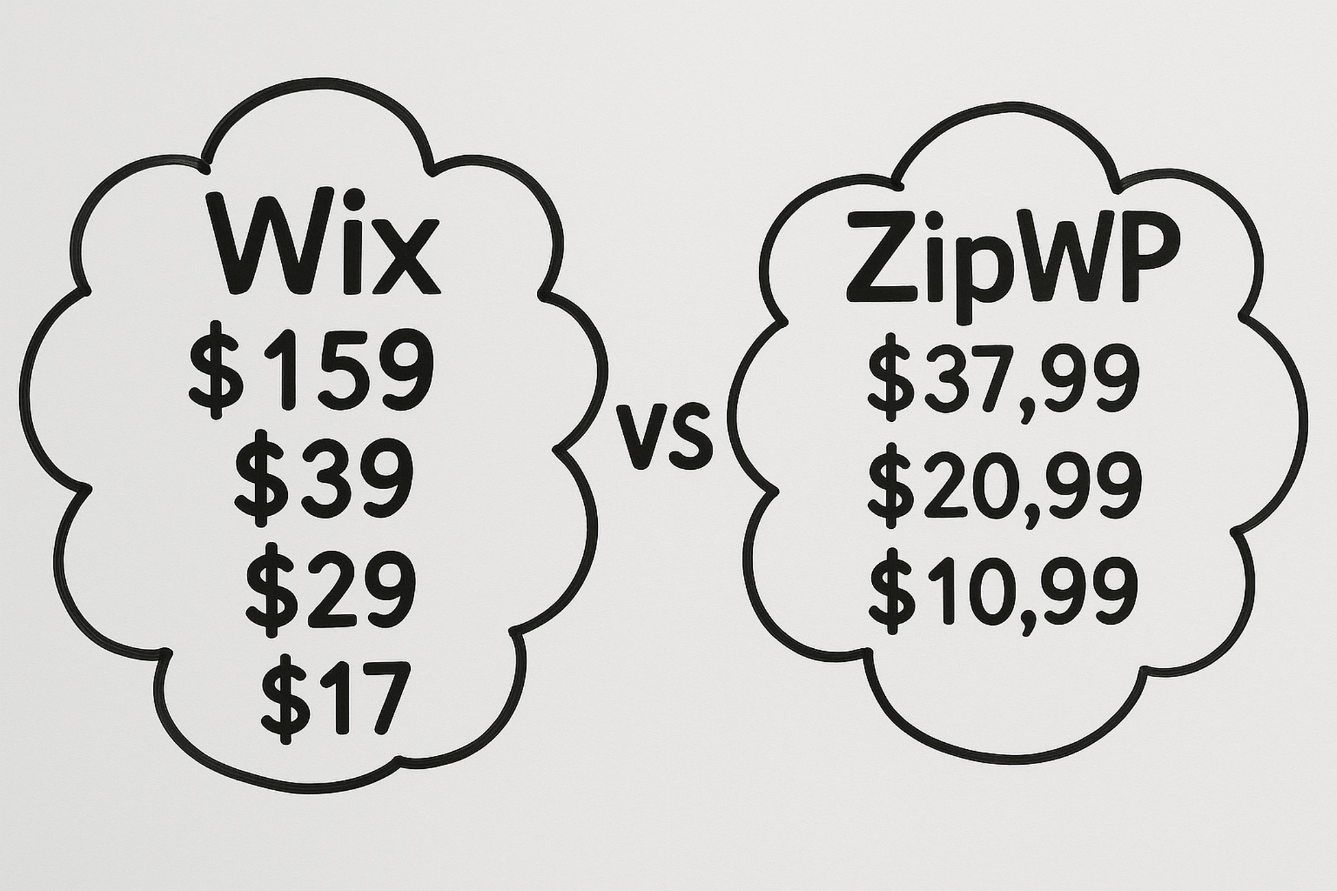wix vs zipwp pricing breakdown