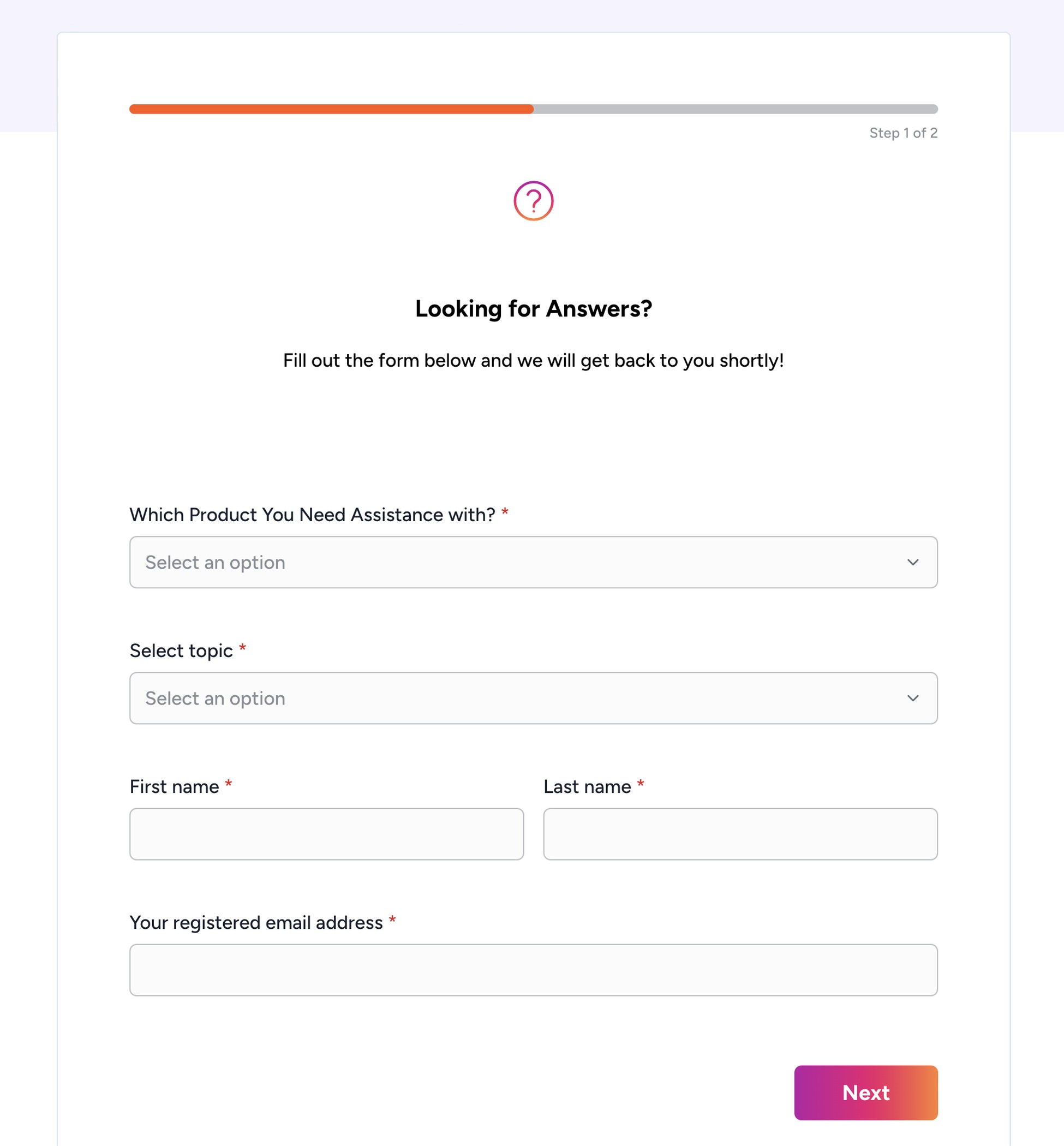 zipwp support contact form